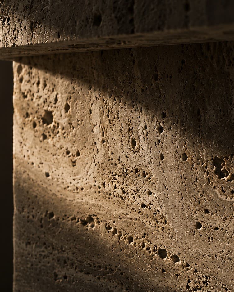 Travertine stone surface detail